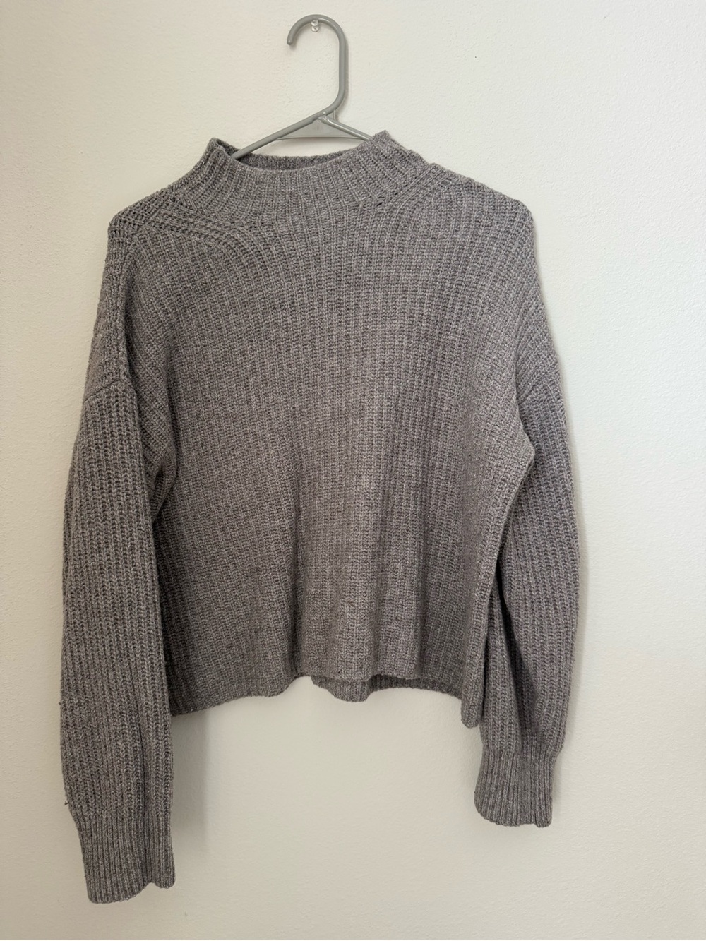 Old Navy Heather Gray Mock Neck Knit Sweater